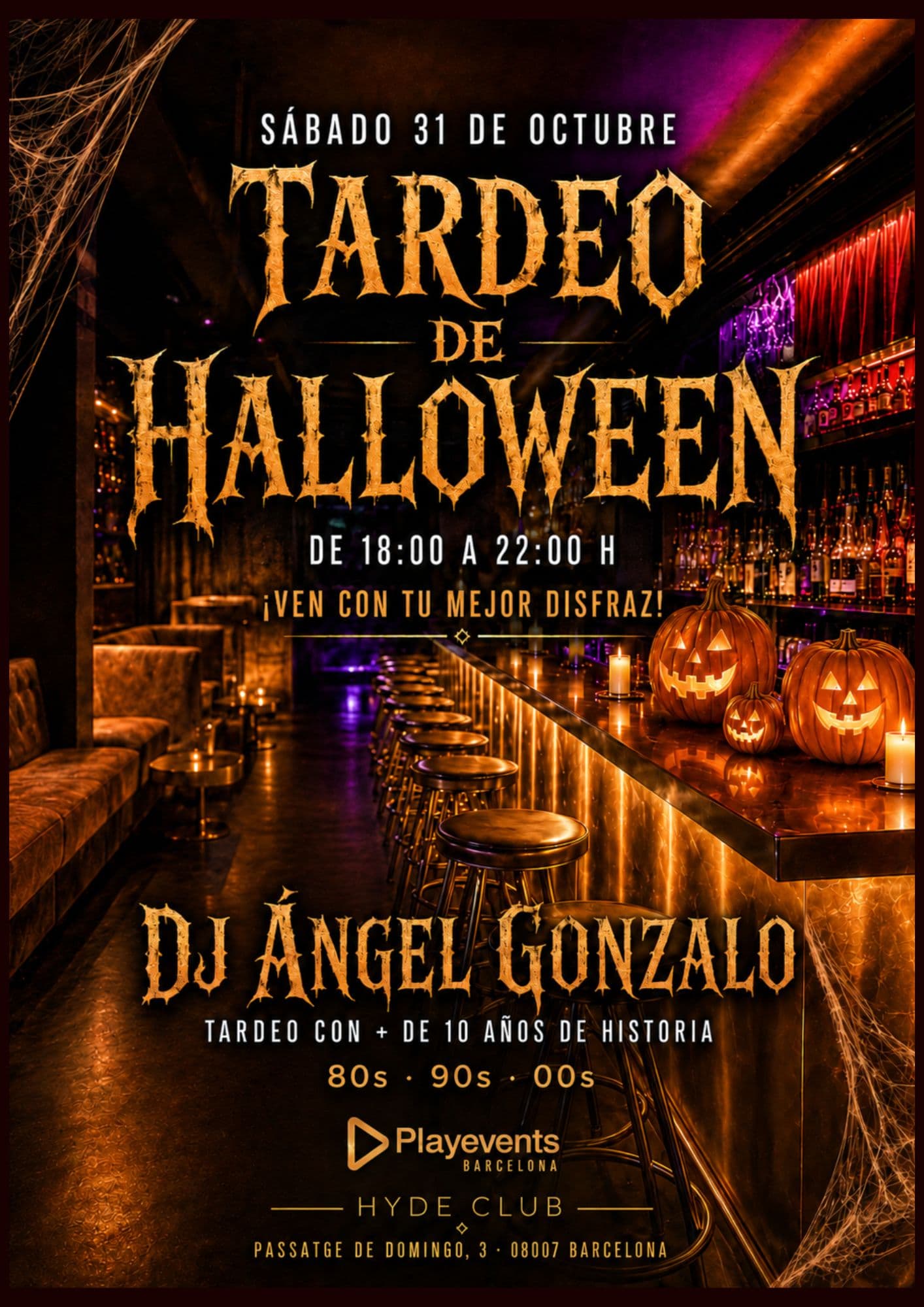 Cartel de 31/10 SÁBADO HALLOWEEN — TARDEO
