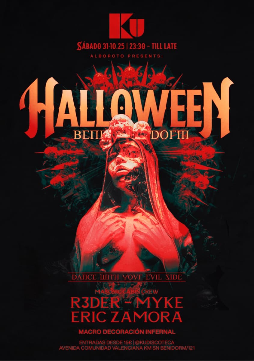 Cartel de HALLOWEEN BENIDORM 2026 | DANCE WITH YOUR EVIL SIDE