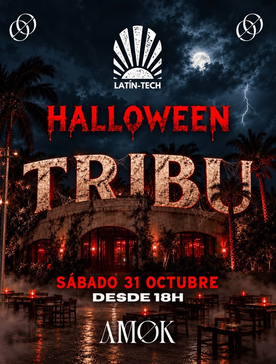 Cartel de Tribu Halloween Sunset Party