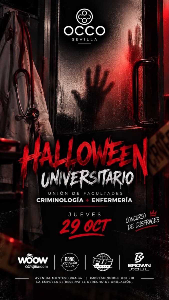 Cartel de JUEVES de HALLOWEEN UNIVERSITARIO