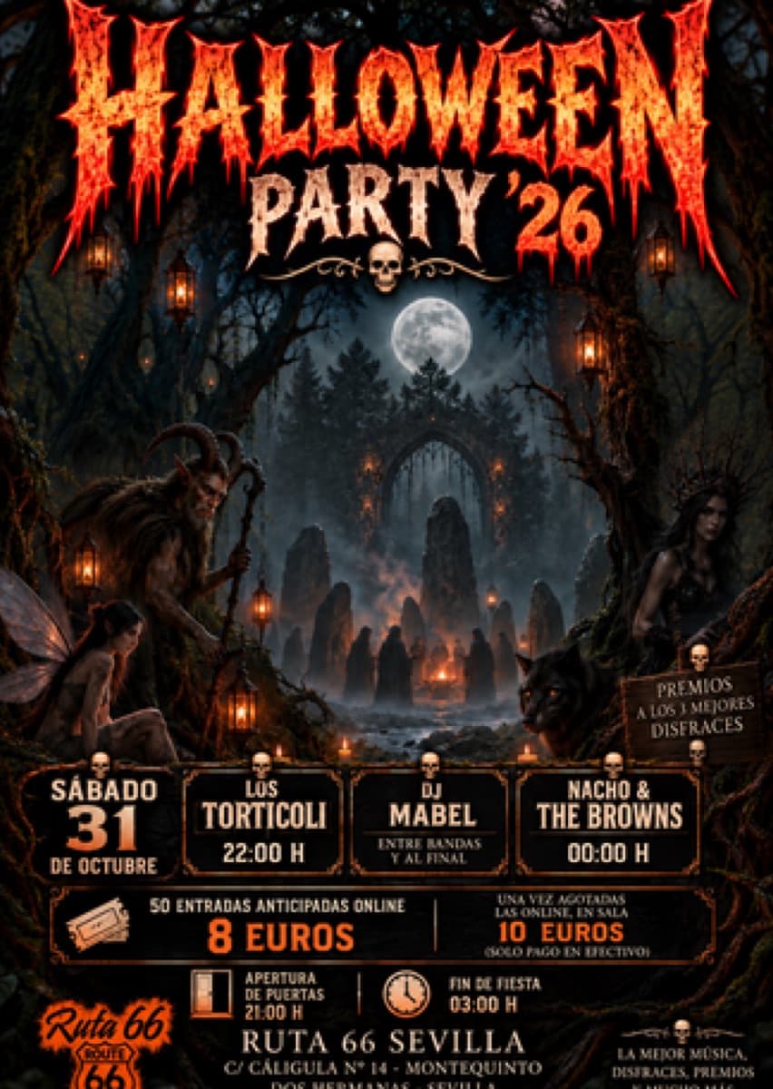 Cartel de HALLOWEEN PARTY RUTA 66